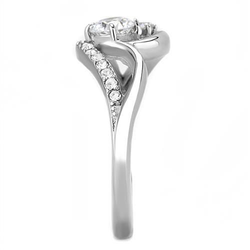 CJE3243 Wholesale Women's Stainless Steel AAA Grade CZ Clear Minimal Cluster Ring