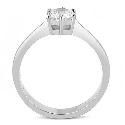 CJE3252 Wholesale Women's Stainless Steel AAA Grade CZ Clear Minimal Solitaire Ring
