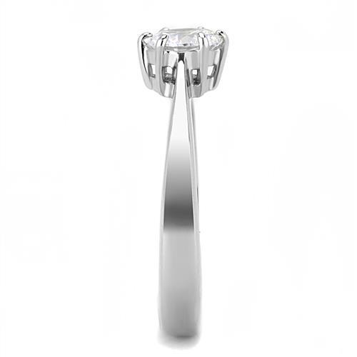 CJE3252 Wholesale Women's Stainless Steel AAA Grade CZ Clear Minimal Solitaire Ring