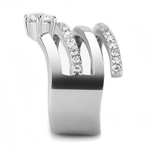CJE3254 Wholesale Women's Stainless Steel Clear AAA Grade CZ Fashion Ring