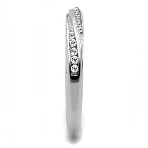 CJE3259 Wholesale Women's Stainless Steel Clear AAA Grade CZ Minimal Ring