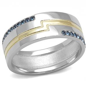 CJE3266 Wholesale Men's Stainless Steel Two-Tone IP Gold Montana Top Grade Crystal Band