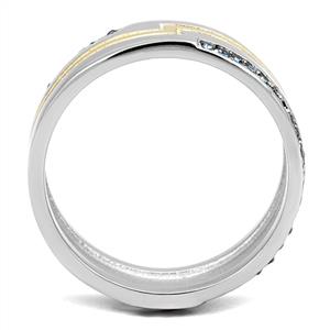 CJE3266 Wholesale Men's Stainless Steel Two-Tone IP Gold Montana Top Grade Crystal Band