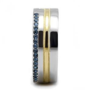 CJE3266 Wholesale Men's Stainless Steel Two-Tone IP Gold Montana Top Grade Crystal Band