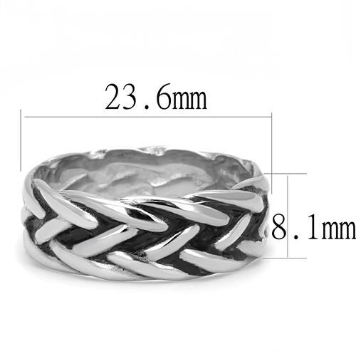 CJ3280 Wholesale Men's Stainless Steel Woven Epoxy Jet Ring