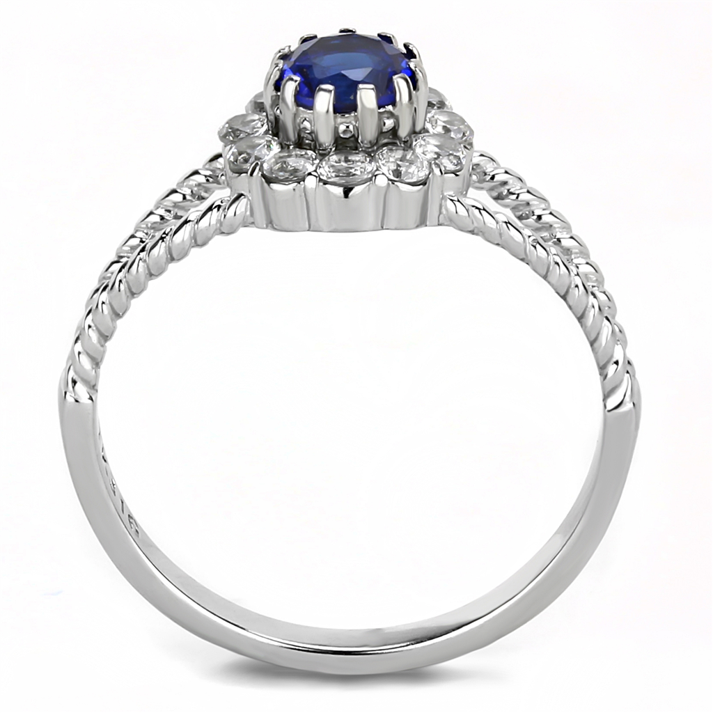 CJE3427 Wholesale Women's Stainless Steel Montana Synthetic Glass Ring