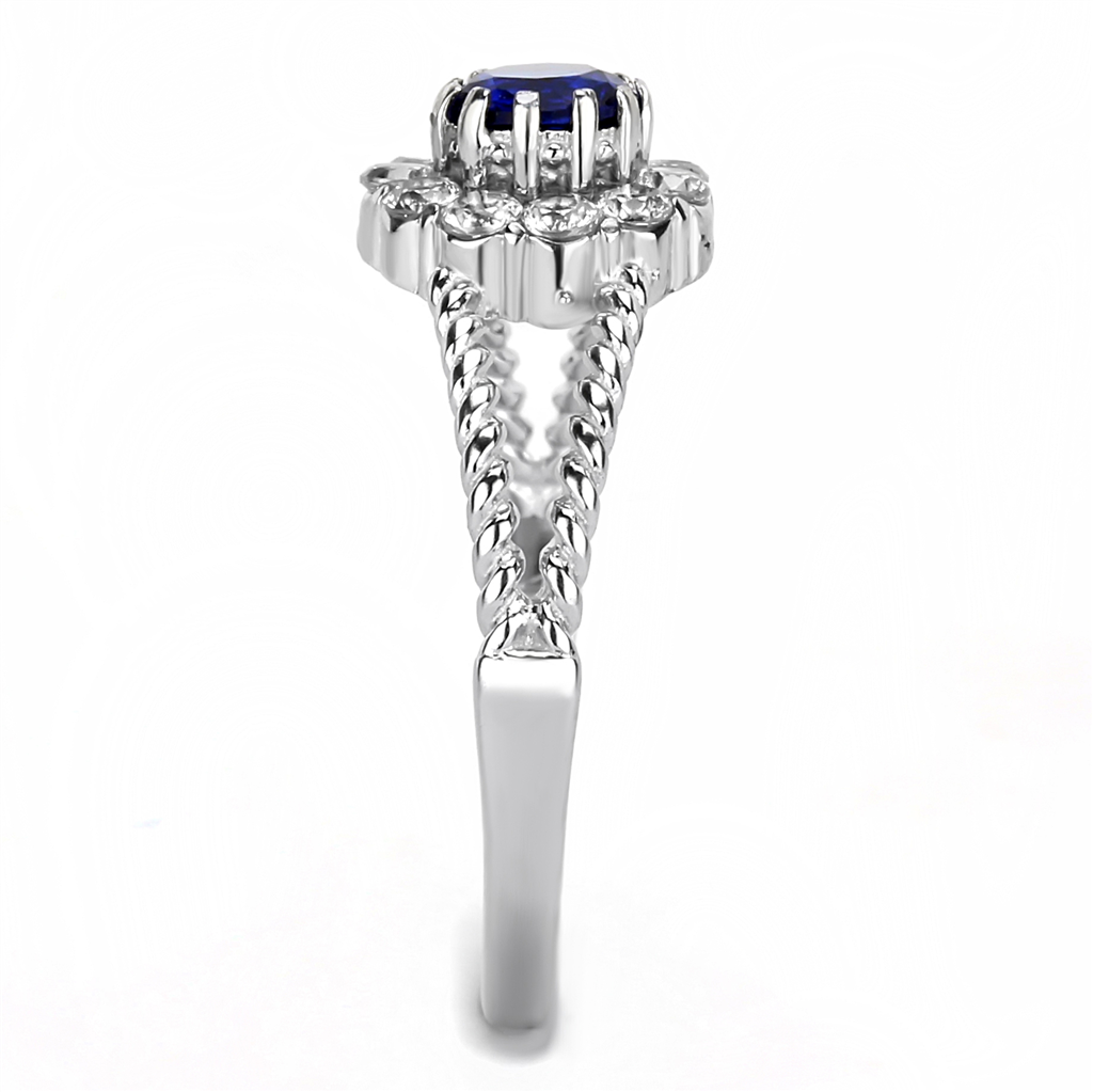 CJE3427 Wholesale Women's Stainless Steel Montana Synthetic Glass Ring