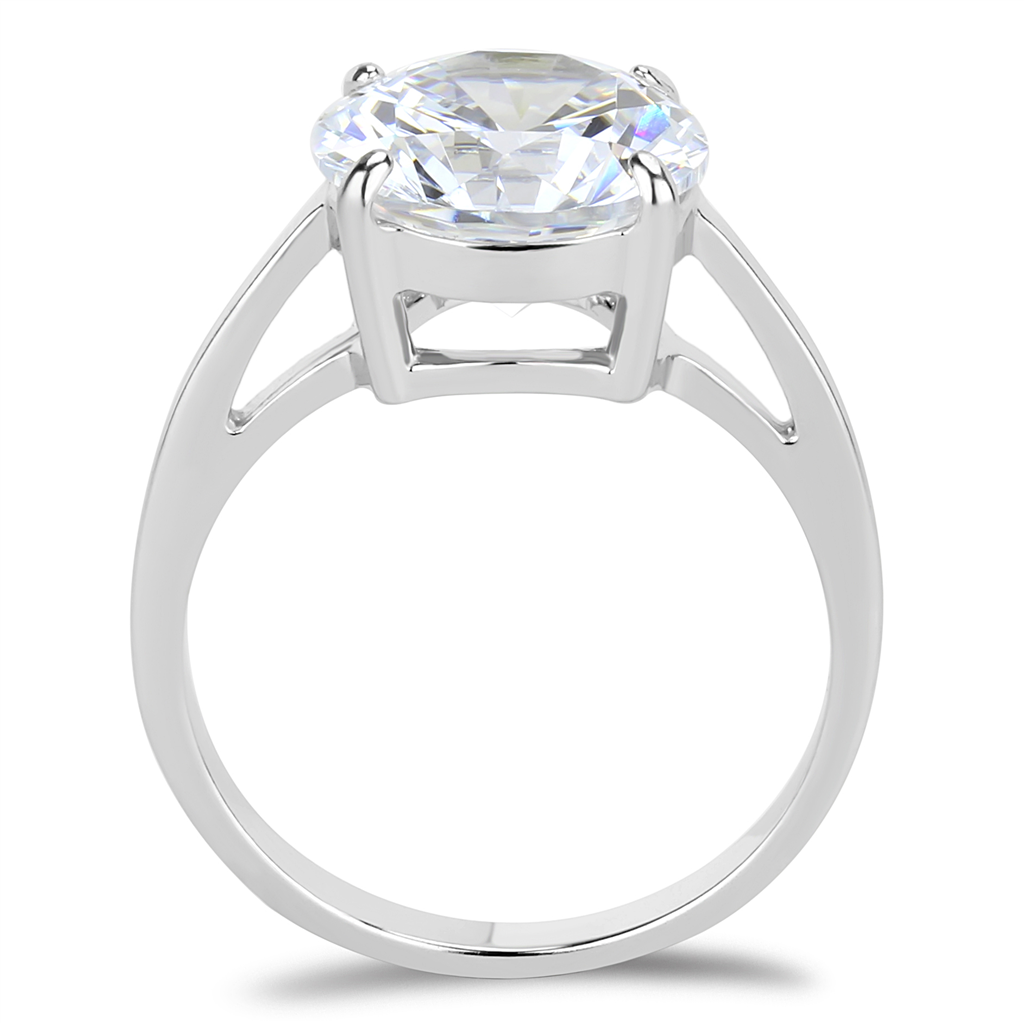CJE3428 Wholesale Women's Stainless Steel Clear AAA Grade CZ Solitaire Ring