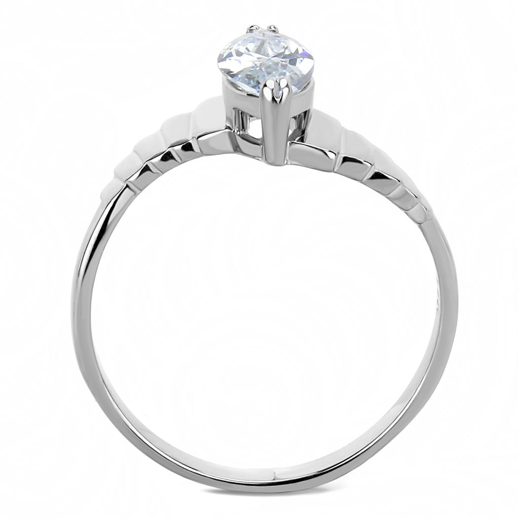 CJE3429 Wholesale Women's Stainless Steel Clear AAA Grade CZ Ring