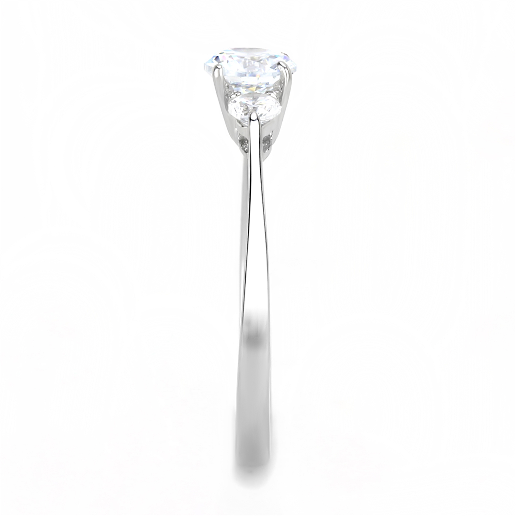 CJE3431 Wholesale Women's Stainless Steel Clear AAA Grade CZ Triton Ring