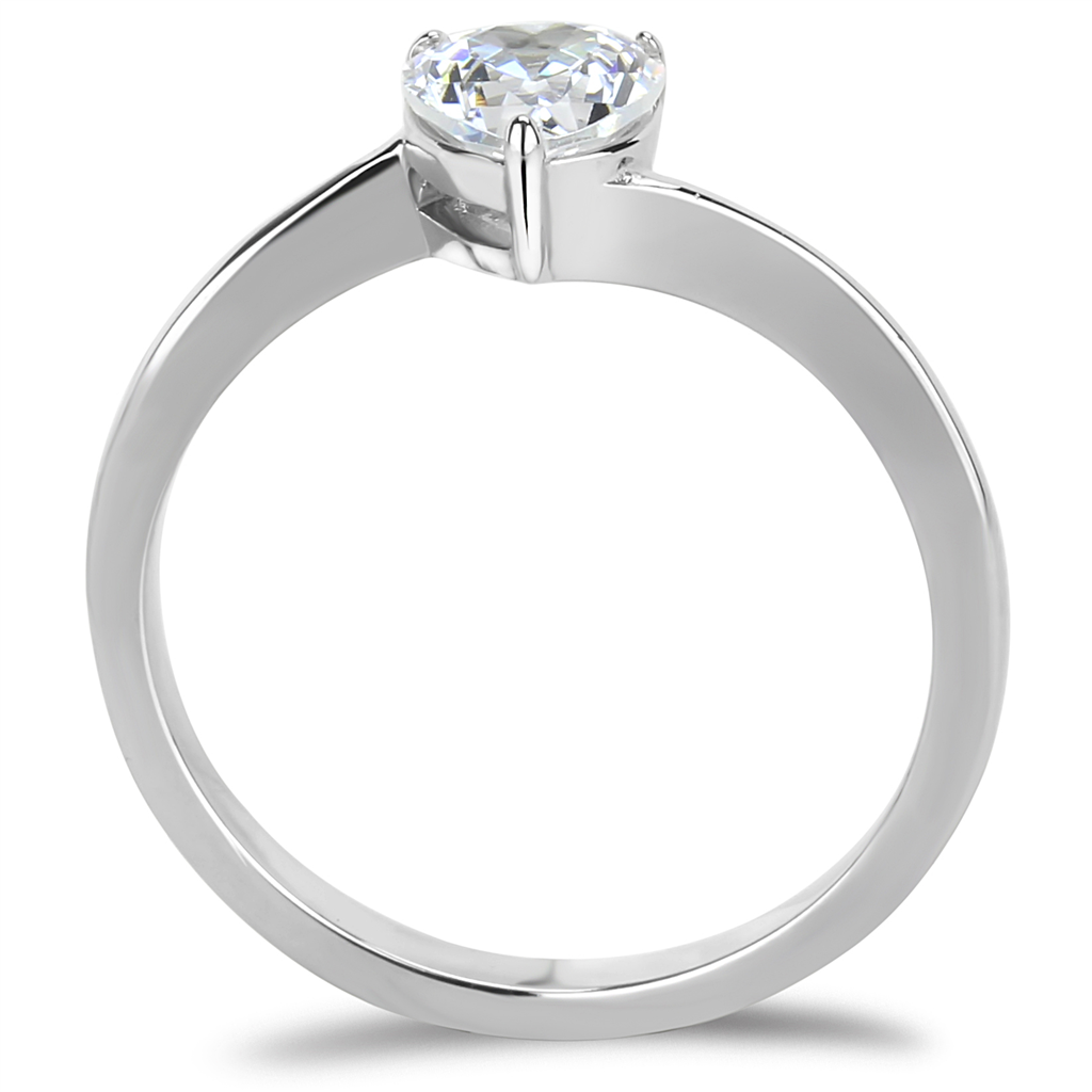 CJE3434 Wholesale Women's Stainless Steel Clear AAA Grade CZ Heart Ring