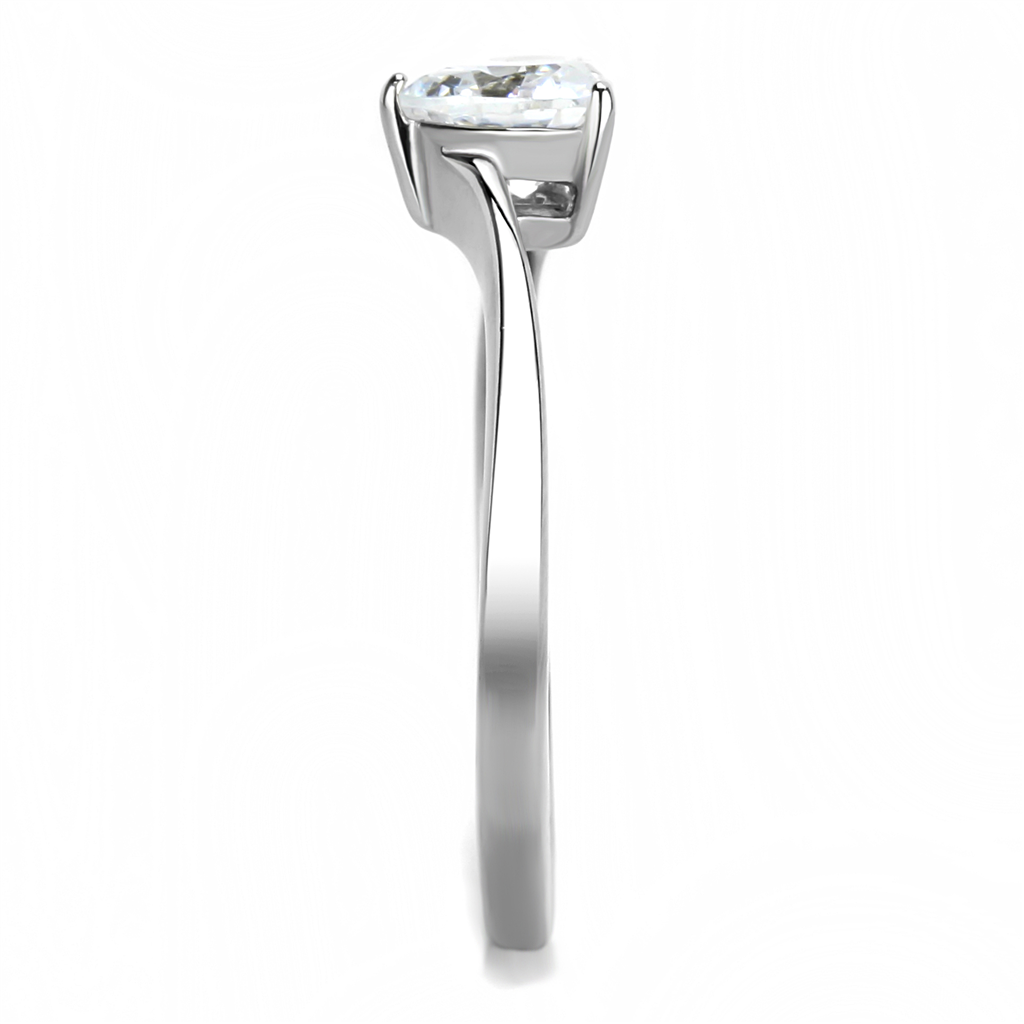CJE3434 Wholesale Women's Stainless Steel Clear AAA Grade CZ Heart Ring