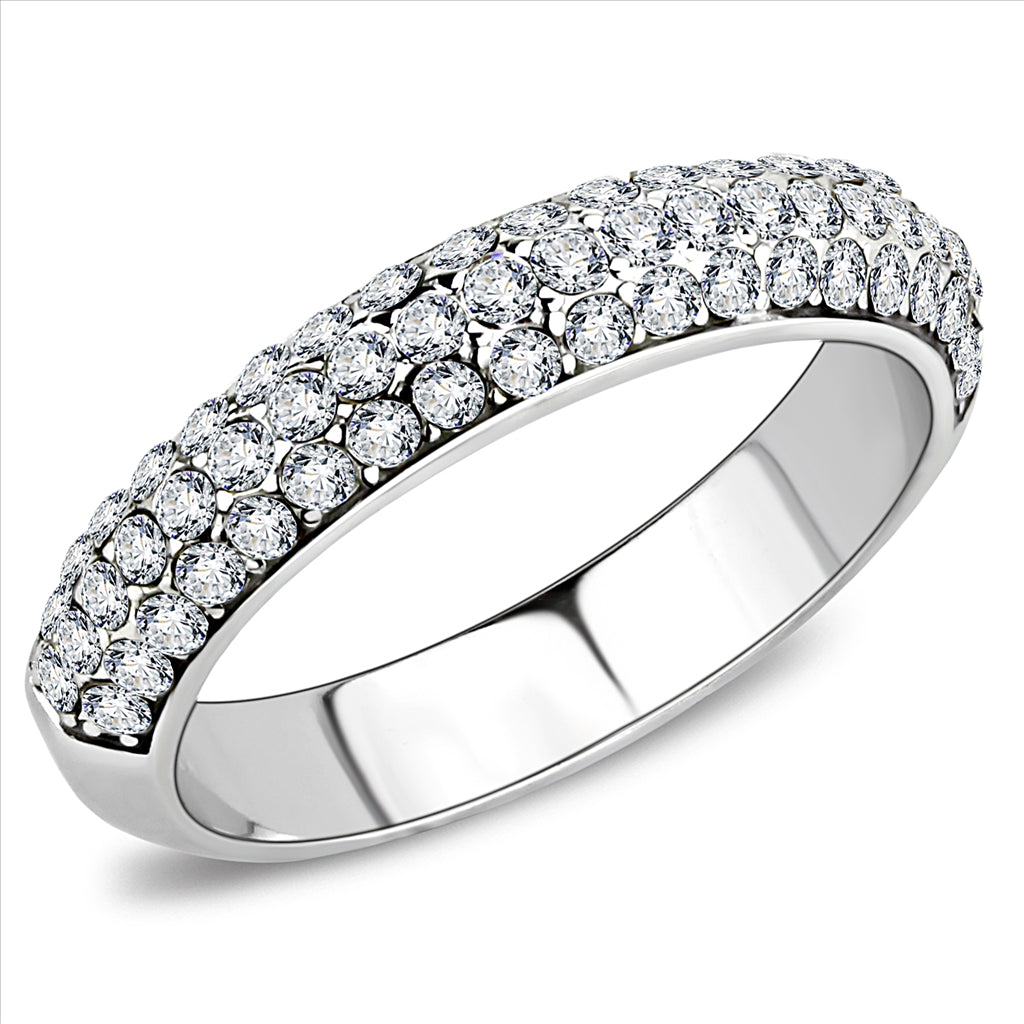 CJE3437 Wholesale Women&#39;s Stainless Steel Clear Top Grade Crystal Fashion Ring
