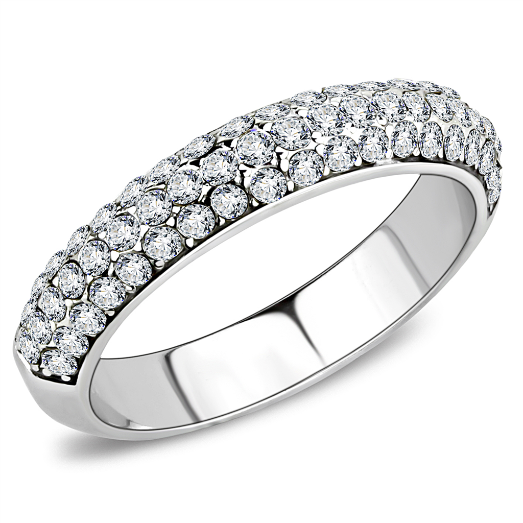 CJE3437 Wholesale Women's Stainless Steel Clear Top Grade Crystal Fashion Ring