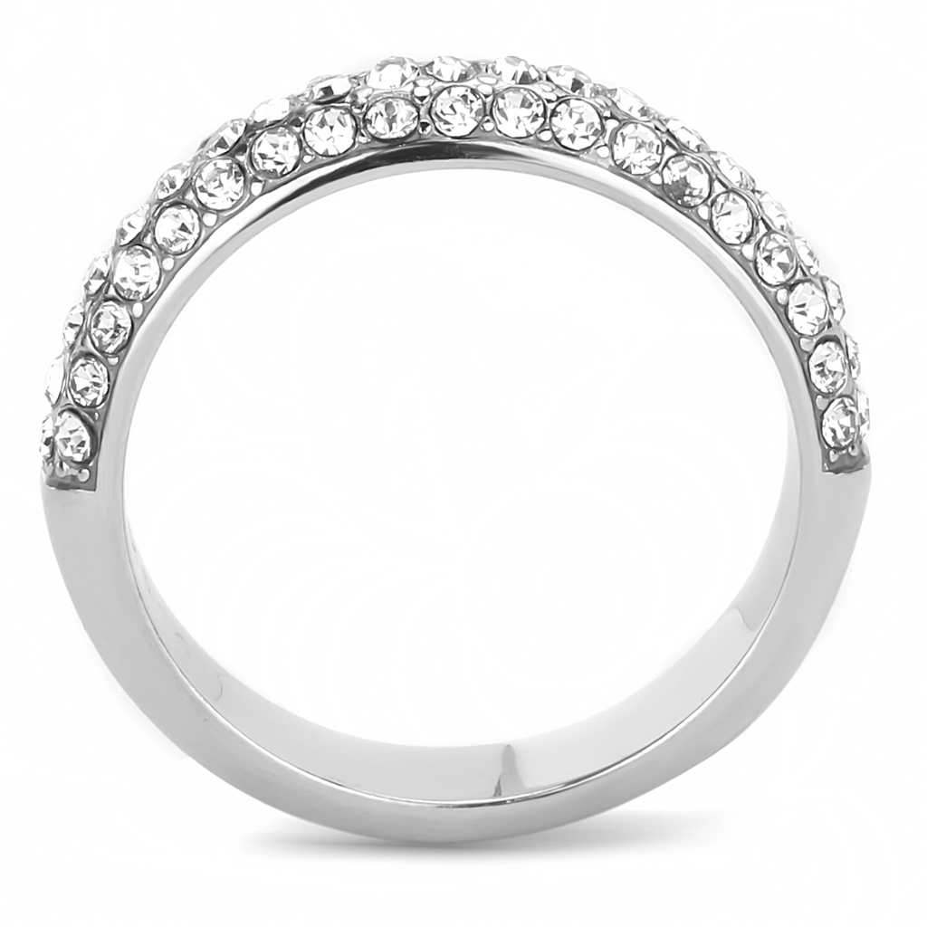 CJE3437 Wholesale Women's Stainless Steel Clear Top Grade Crystal Fashion Ring
