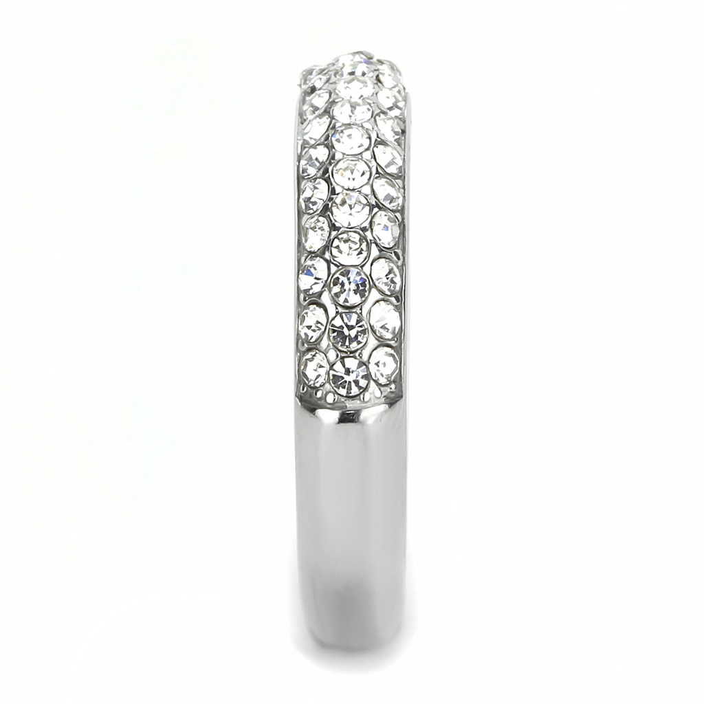 CJE3437 Wholesale Women's Stainless Steel Clear Top Grade Crystal Fashion Ring