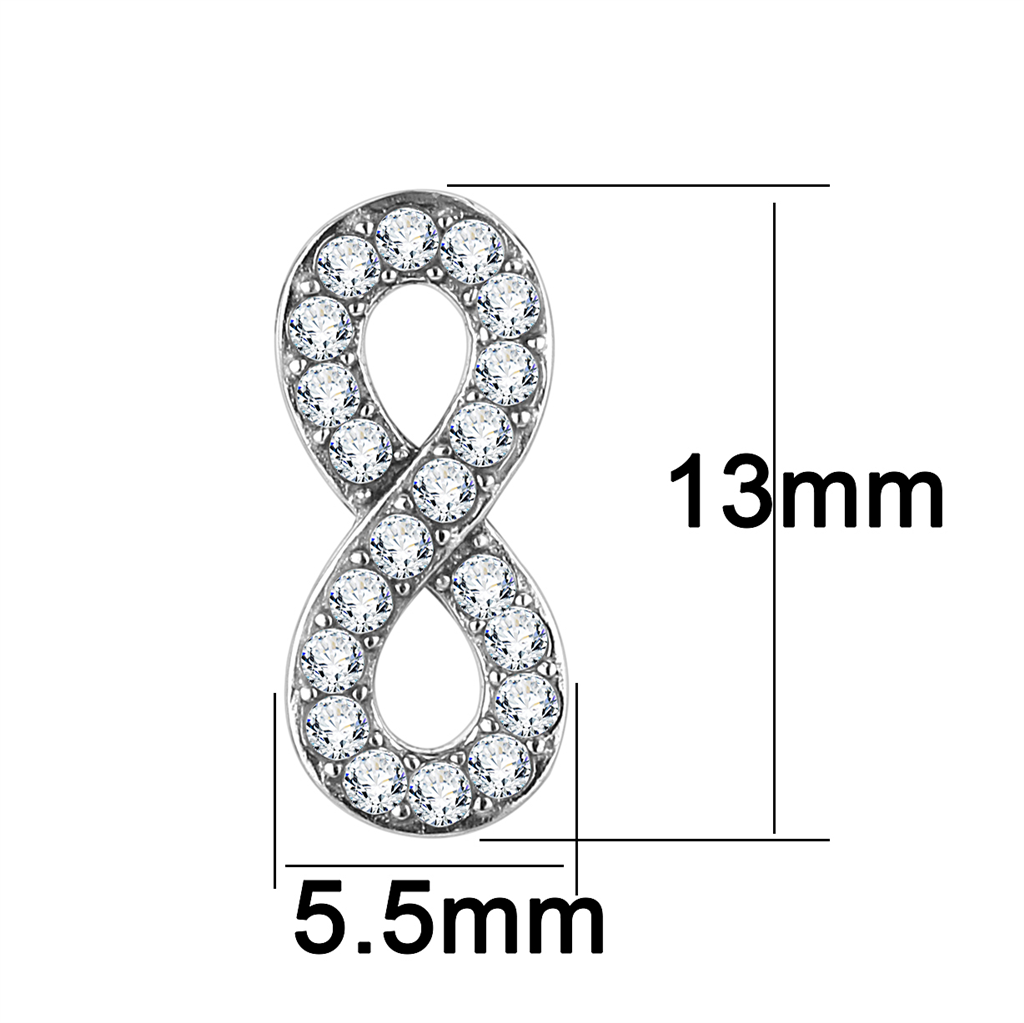 CJ3475 Wholesale Women's Stainless Steel High polished AAA Grade CZ Clear Infinite Earrings