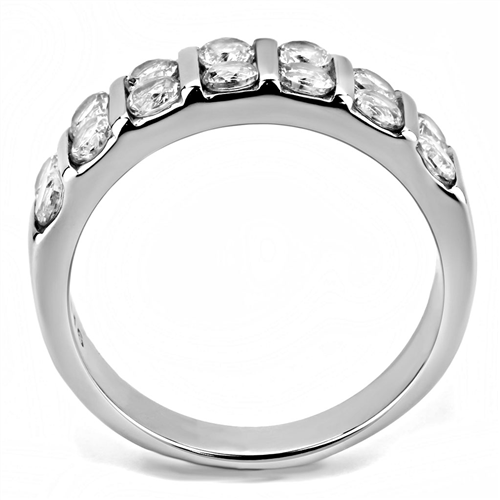 CJE3504 Wholesale Women's Stainless Steel AAA Grade CZ Clear Stone Band