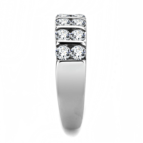 CJE3504 Wholesale Women's Stainless Steel AAA Grade CZ Clear Stone Band