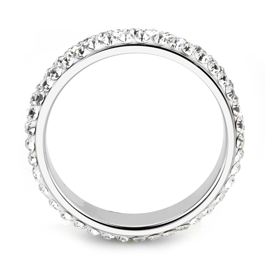 CJ3533 Wholesale Women's Stainless Steel Top Grade Crystal Clear Infinite Sparkles Ring