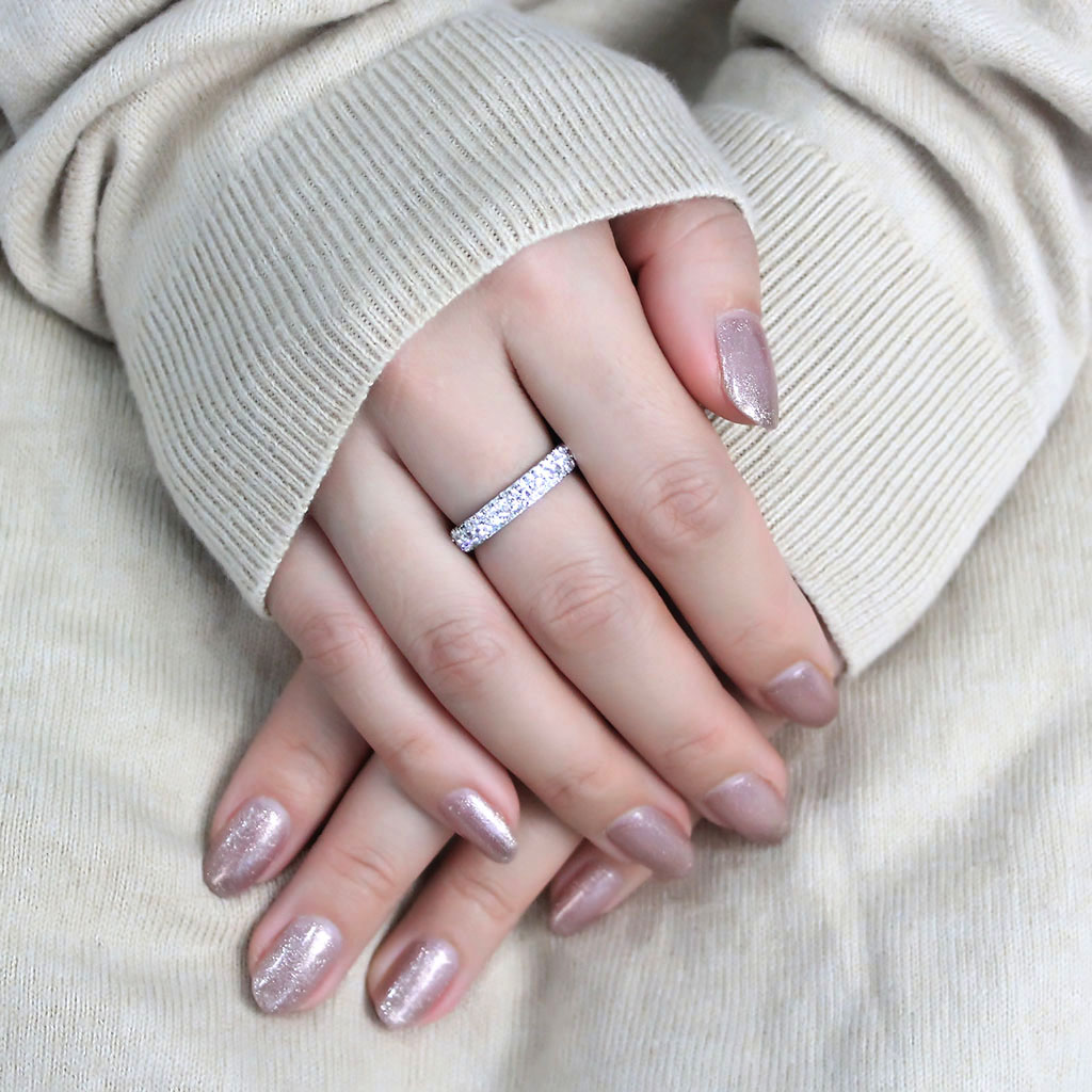 CJ3533 Wholesale Women's Stainless Steel Top Grade Crystal Clear Infinite Sparkles Ring