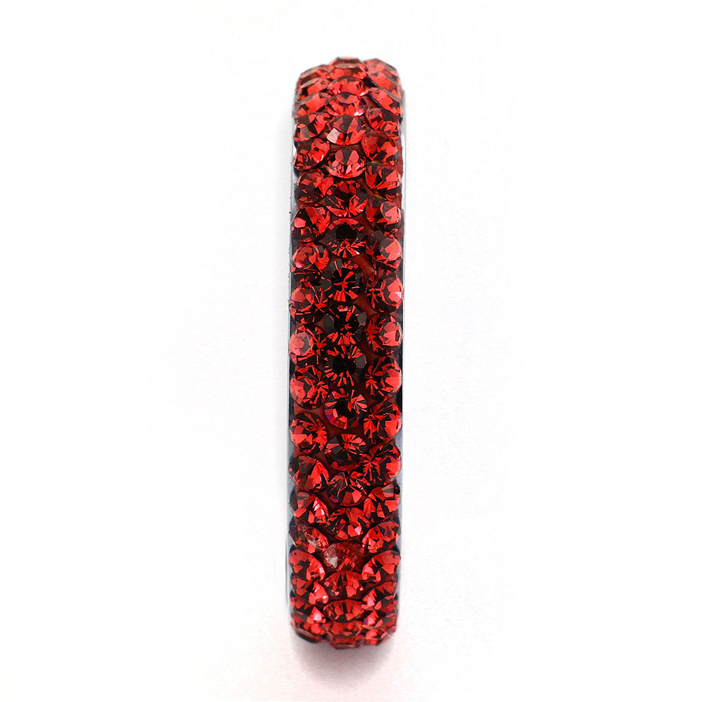 CJ3536 Wholesale Women's Stainless Steel Top Grade Crystal Siam Infinite Sparkle Ring