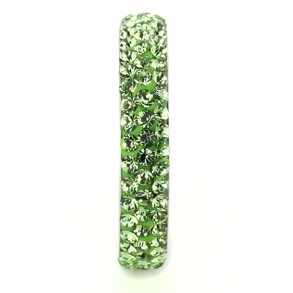 CJ3537 Wholesale Women's Stainless Steel Top Grade Crystal Peridot Infinite Sparkle Ring