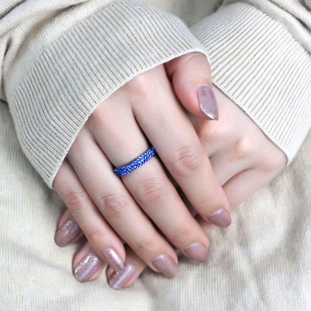 CJ3539 Wholesale Women's Stainless Steel Top Grade Crystal Sapphire Infinite Sparkle Ring