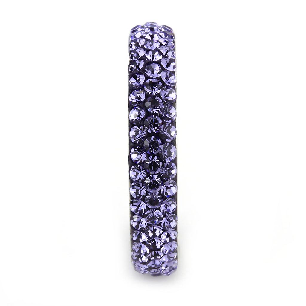 CJ3540 Wholesale Women's Stainless Steel Top Grade Crystal Tanzanite Infinite Sparkle Ring