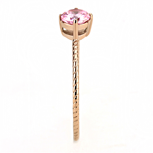CJE3558 Wholesale Women's Stainless Steel IP Rose Gold AAA Grade CZ Rose Minimal Ring