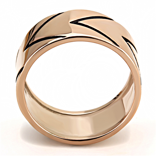 CJE3563 Wholesale Unisex Stainless Steel IP Rose Gold Epoxy Jet Ring