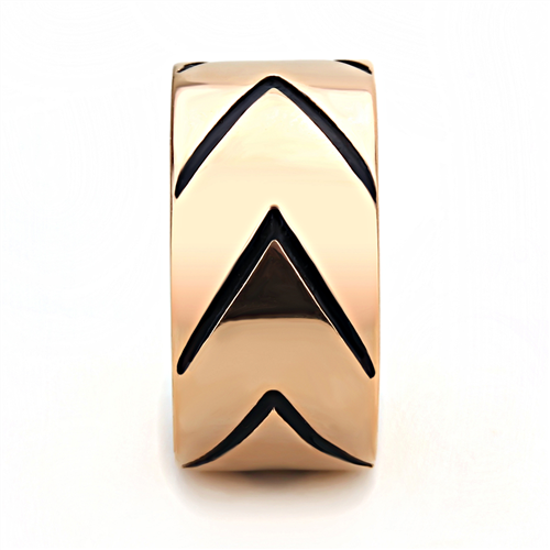 CJE3563 Wholesale Unisex Stainless Steel IP Rose Gold Epoxy Jet Ring