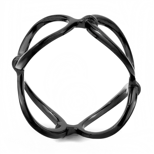 CJE3568 Wholesale Women's Stainless Steel IP Black Minimal Circles Ring