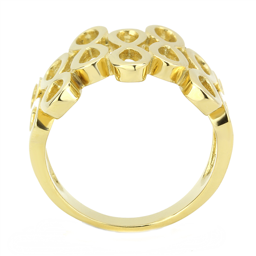 CJE3569 Wholesale Women's Stainless Steel IP Gold Broad Infinity Ring