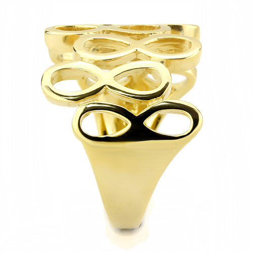 CJE3569 Wholesale Women's Stainless Steel IP Gold Broad Infinity Ring