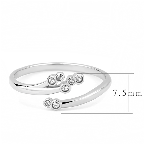 CJE3570 Wholesale Women's Stainless Steel No Plating AAA Grade CZ Clear Minimal Ring