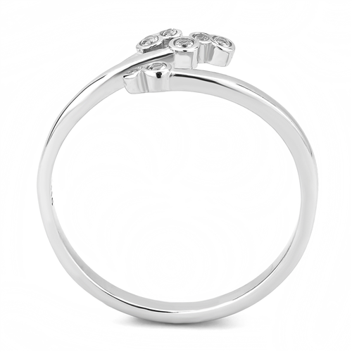CJE3570 Wholesale Women's Stainless Steel No Plating AAA Grade CZ Clear Minimal Ring