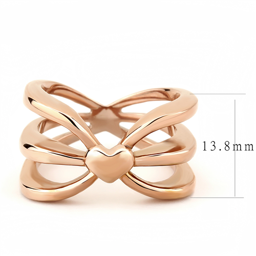 CJE3575 Wholesale Women's Stainless Steel IP Rose Gold Heart Ring