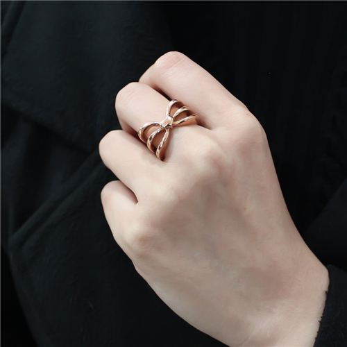 CJE3575 Wholesale Women's Stainless Steel IP Rose Gold Heart Ring
