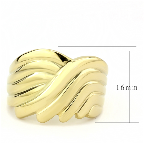 CJE3576 Wholesale Women's Stainless Steel IP Gold Broad Ring