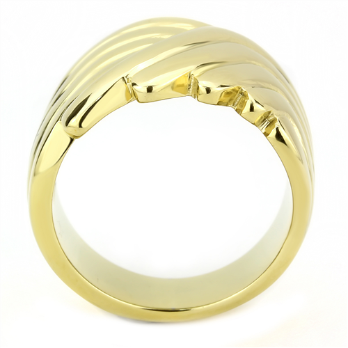 CJE3576 Wholesale Women's Stainless Steel IP Gold Broad Ring