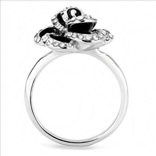 CJE3577 Wholesale Women's Stainless Steel No Plating Women Top Grade Crystal Clear Rose Ring