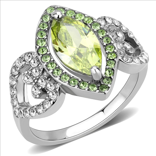 CJE3579 Wholesale Women's Stainless Steel No Plating AAA Grade CZ Apple Green Ring