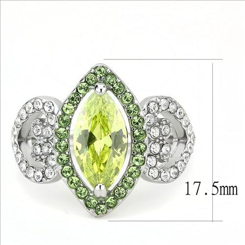 CJE3579 Wholesale Women's Stainless Steel No Plating AAA Grade CZ Apple Green Ring