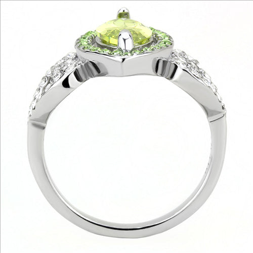CJE3579 Wholesale Women's Stainless Steel No Plating AAA Grade CZ Apple Green Ring