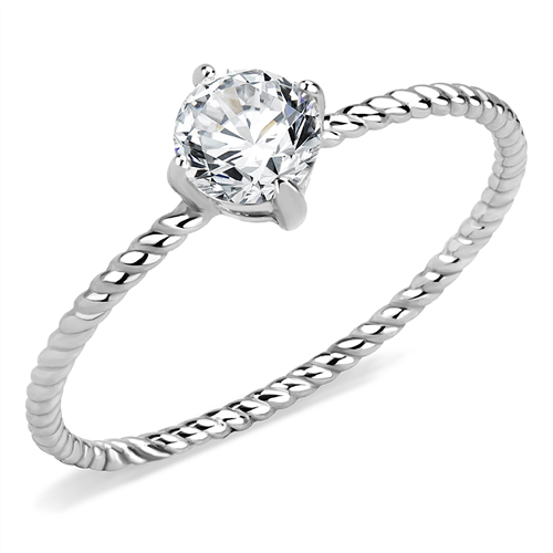 CJE3604 Wholesale Women's Stainless Steel AAA Grade CZ Clear Minimal Ring