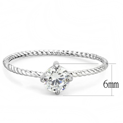 CJE3604 Wholesale Women's Stainless Steel AAA Grade CZ Clear Minimal Ring