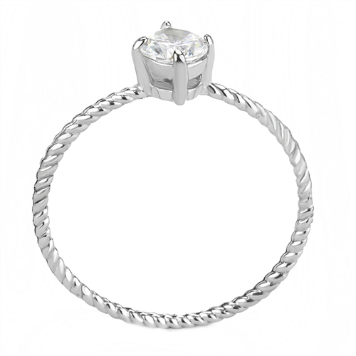 CJE3604 Wholesale Women's Stainless Steel AAA Grade CZ Clear Minimal Ring