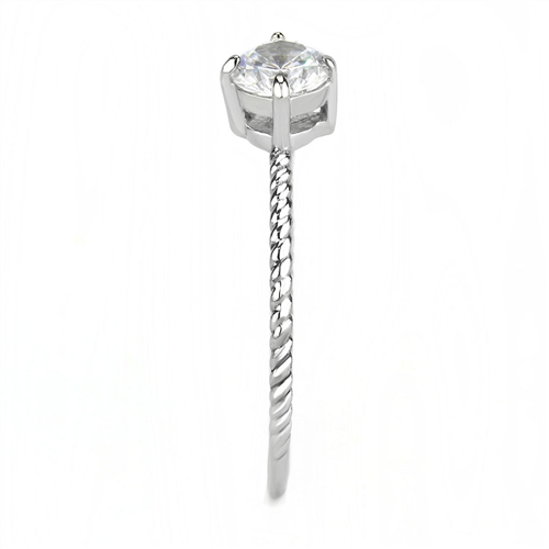 CJE3604 Wholesale Women's Stainless Steel AAA Grade CZ Clear Minimal Ring