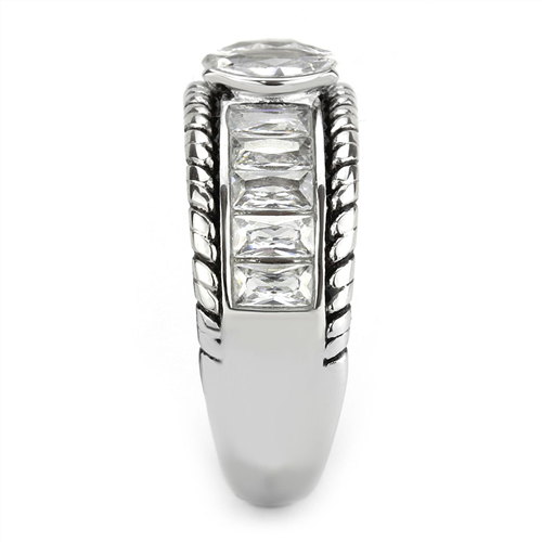CJE3606 Wholesale Women's Stainless Steel AAA Grade CZ Clear Double Marquise Ring